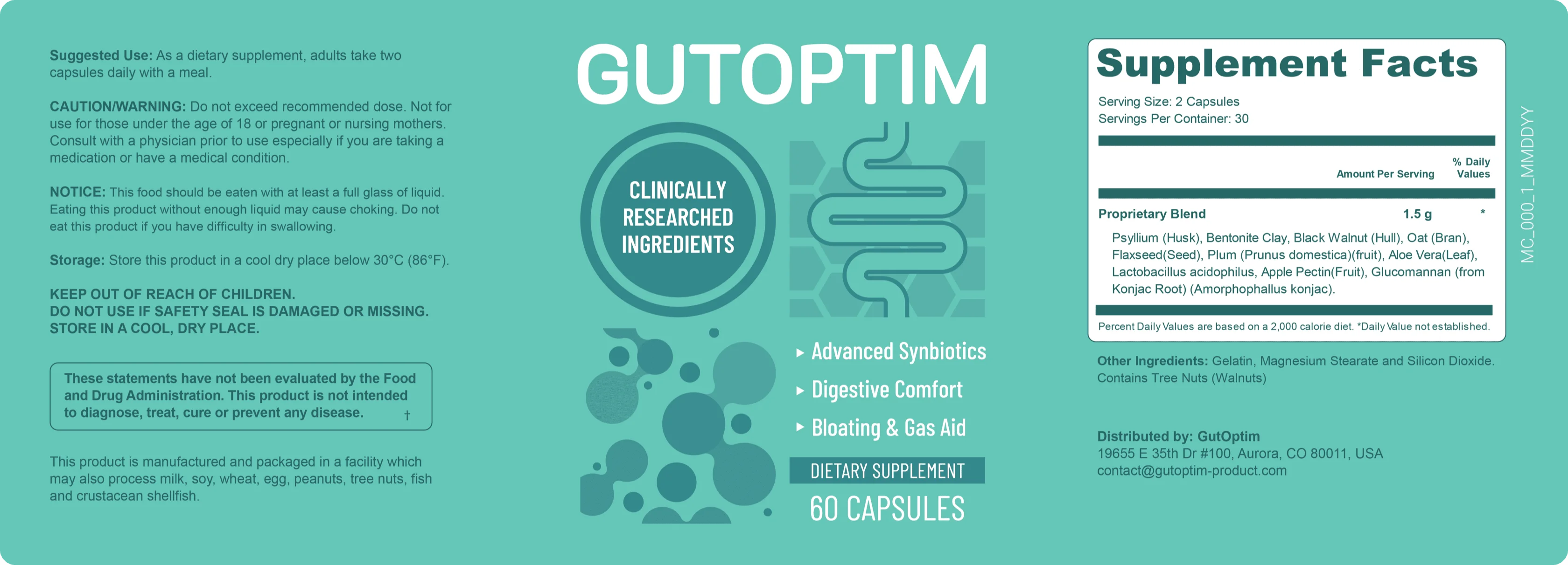 GutOptim Product Label